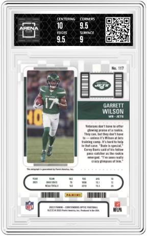 Garrett Wilson #117 2022 Panini Contenders Optic Rke.Tkt.Auto