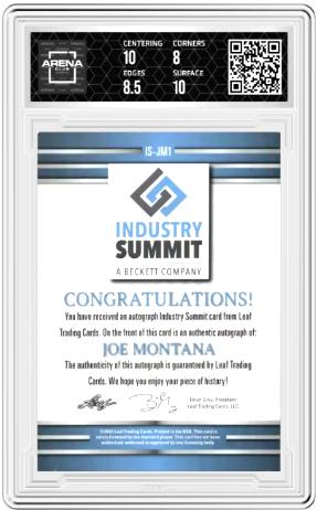 Joe Montana #IS-JM1 2022 Leaf Industry Summit Auto Blue