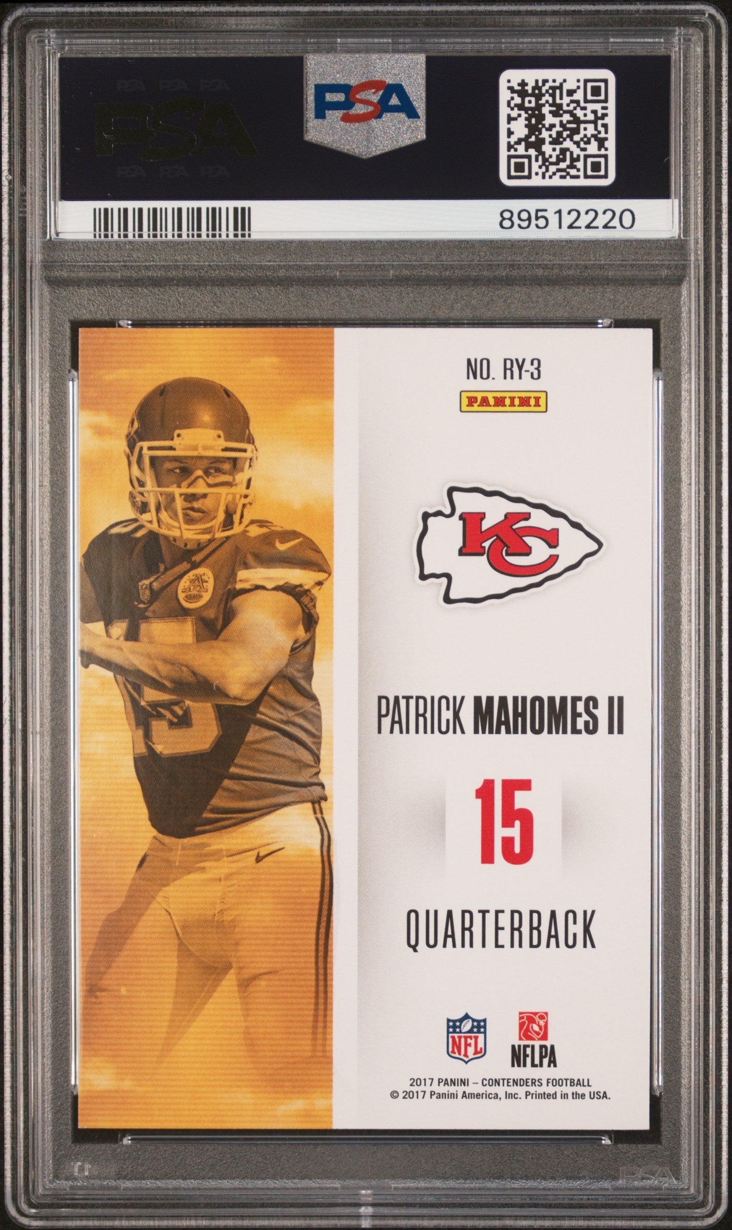 2017 Panini Contenders #RY-3 Patrick Mahomes II Rookie Contenders ROY