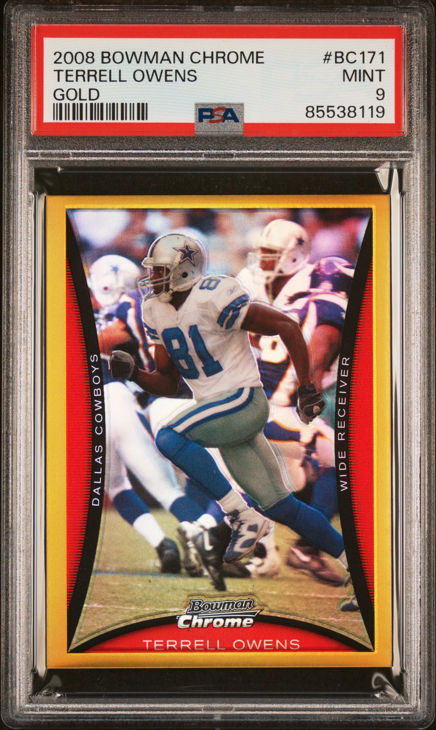 2008 Bowman Chrome #BC171 Terrell Owens Gold PSA 9