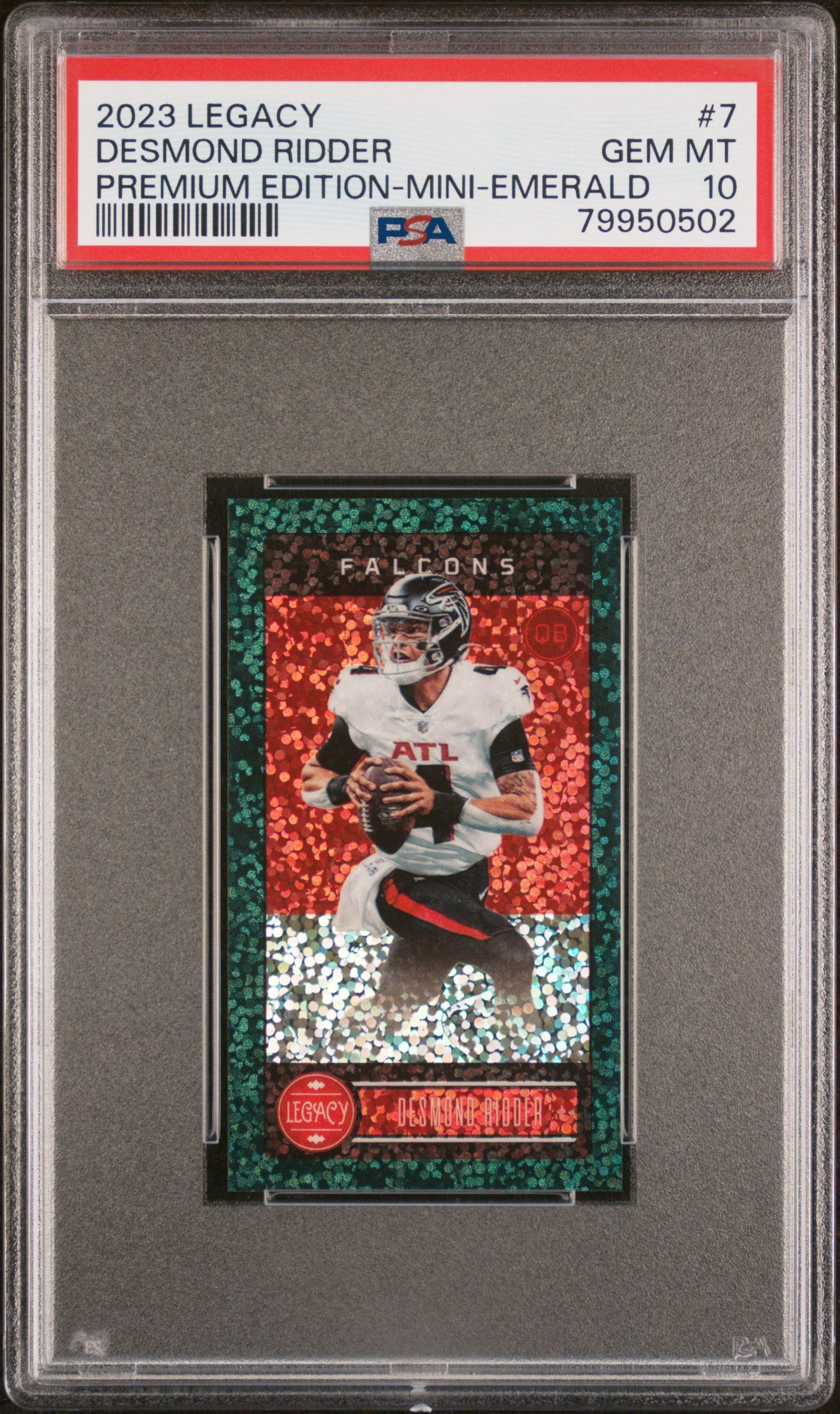 2023 Panini Legacy #7 Desmond Ridder Premium Edition-Mini-Emerald PSA 10