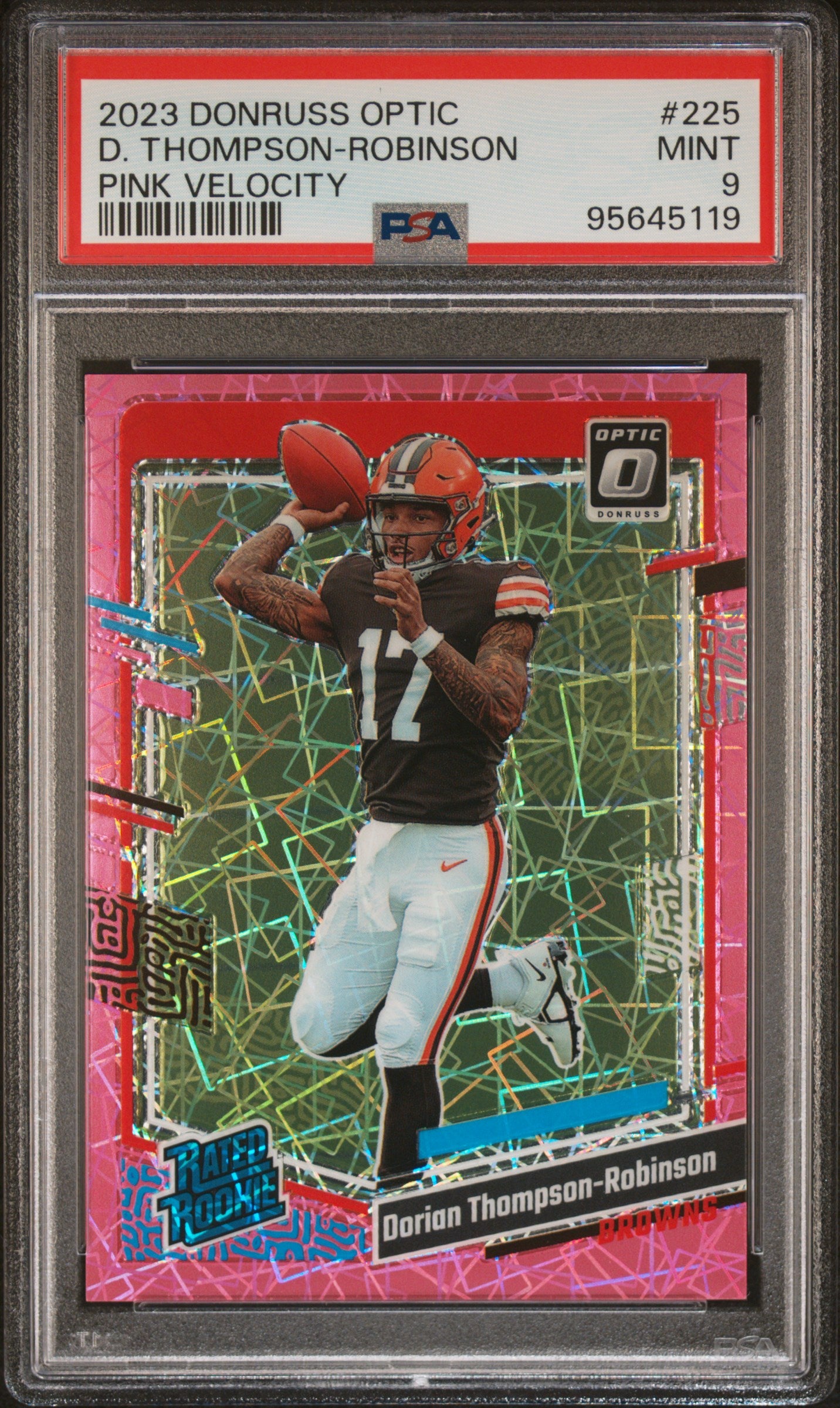2023 Panini Donruss Optic #225 D. Thompson-Robinson Pink Velocity PSA 9