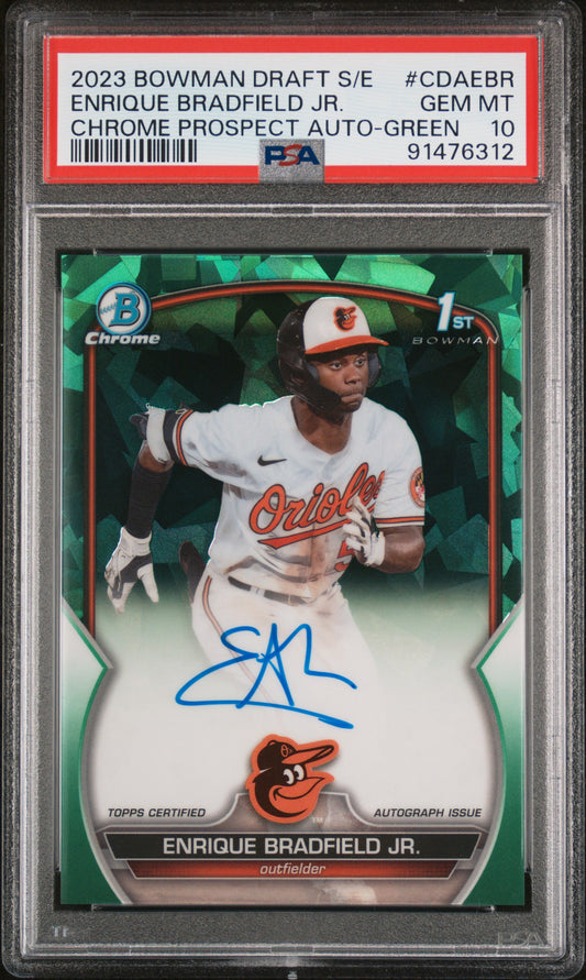 2023 Bowman Draft Sapphire Chrome #CDAEBR Enrique Bradfield Jr Auto 10 #/499