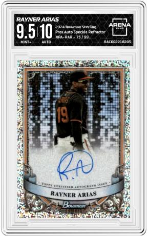 2024 Bowman Sterling #PA-RAR Rayner Arias Prospect Auto Speckle Refractor