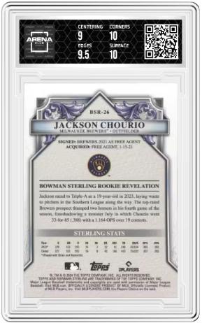 2024 Bowman Sterling #BSR-26 Jackson Chourio Other 9.5