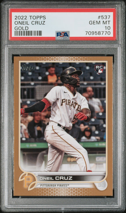 2022 Topps #537 Oneil Cruz Gold PSA 10 #/2022