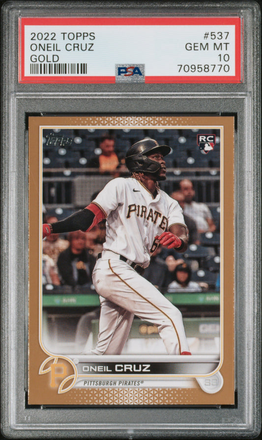 2022 Topps #537 Oneil Cruz Gold PSA 10 #/2022