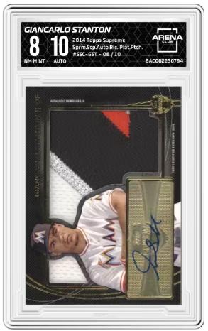 2014 Topps Supreme #SSC-GST Giancarlo Stanton Supreme Scope Auto Patches Marlins