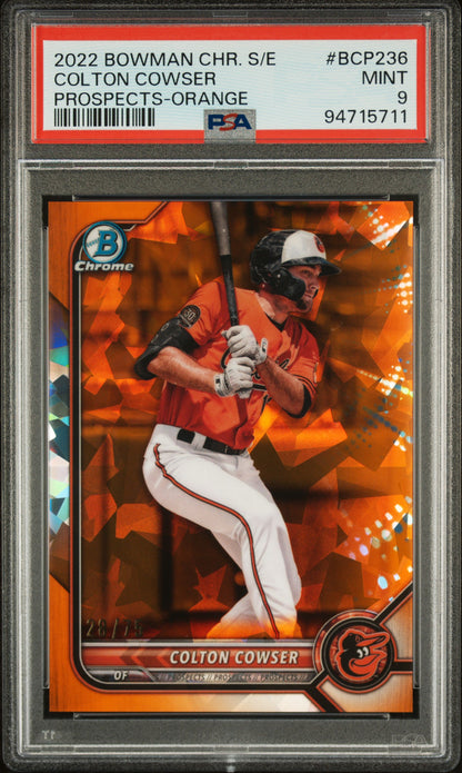 2022 Bowman Chrome Sapphire Edition #BCP236 Colton Cowser Prospect Orange 9