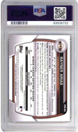 2023 Bowman Chrome #CPA-RA Rayner Arias Chrome Prospect Auto PSA 10