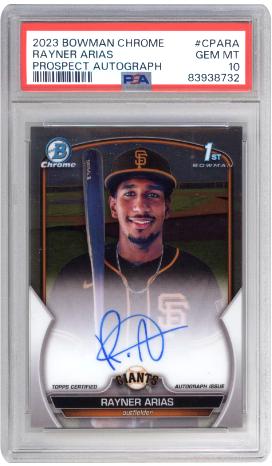 2023 Bowman Chrome #CPA-RA Rayner Arias Chrome Prospect Auto PSA 10