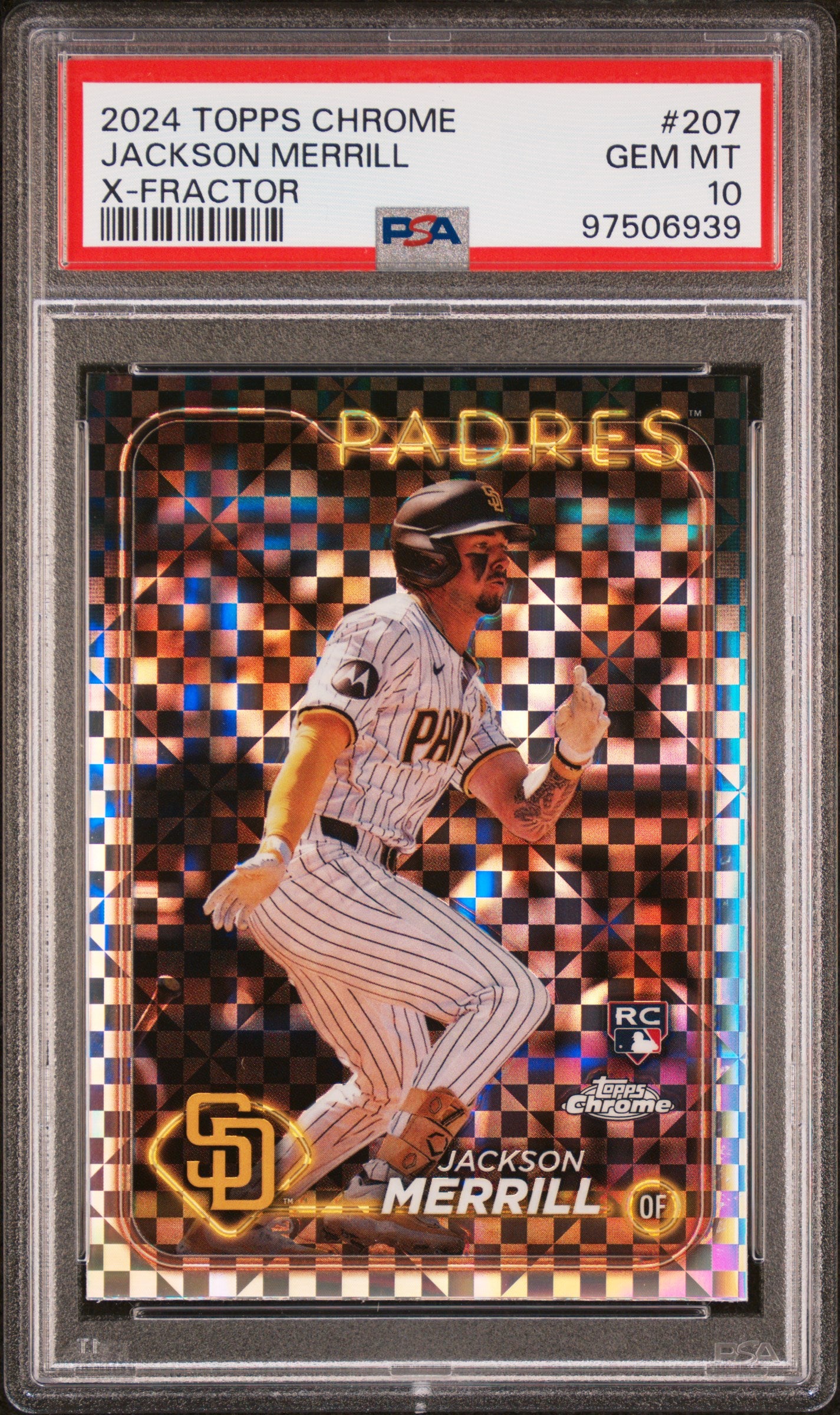 2024 Topps Chrome #207 Jackson Merrill X-Fractor PSA 10