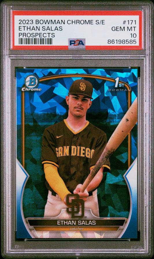 2023 Bowman Chrome Sapphire Edition Prospects #171 Ethan Salas PSA 10