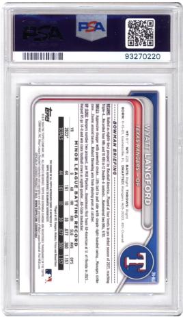 2024 Bowman #CPA-WLA Wyatt Langford Chrome Prospects Autographs PSA 9