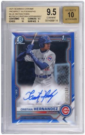 2021 Bowman Chrome #CPA-CH Cristian Hernandez Prospect Auto HTA Choice Ref