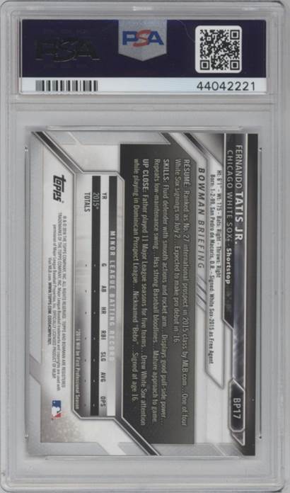 2016 Bowman #BP17 Fernando Tatis Jr. Prospects PSA 10