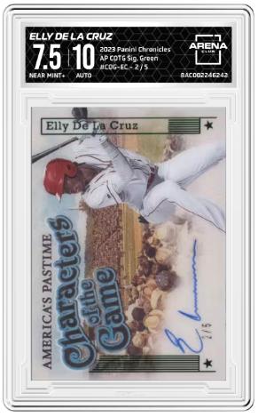 Elly De La Cruz #COG-EC 2023 Panini Chronicles Auto Green #/5