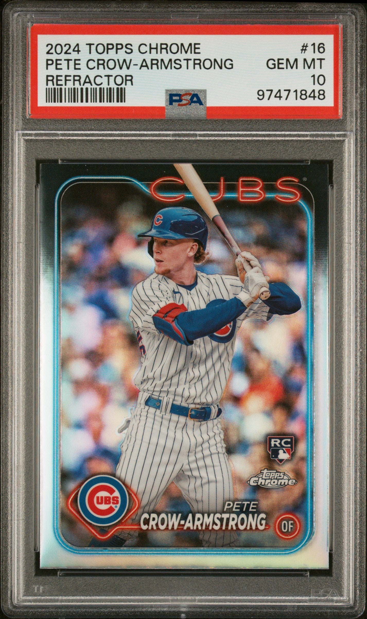 2024 Topps Chrome #16 Pete Crow-Armstrong Refractor PSA 10