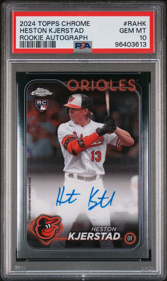 2024 Topps Chrome Rookie Autographs #RAHK Heston Kjerstad Autograph PSA 10