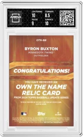 2024 Topps Update #OTN-BB Byron Buxton #/1 Relic