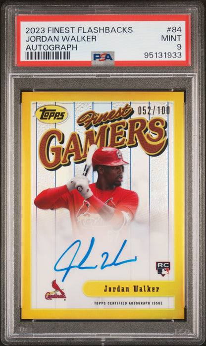 2023 Topps Finest Flashbacks #84 Jordan Walker Auto PSA 9