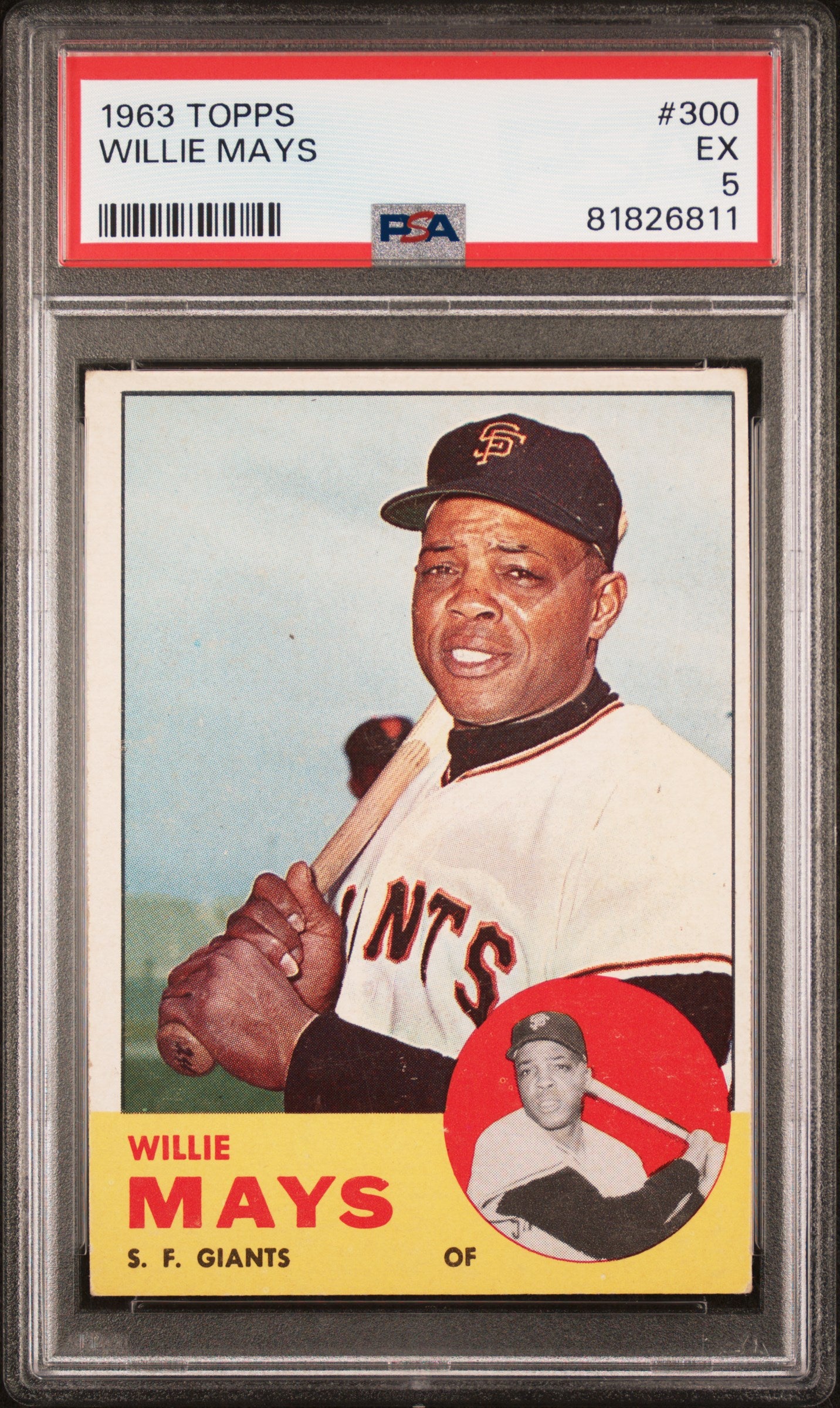 1963 Topps #300 Willie Mays vintage PSA 5