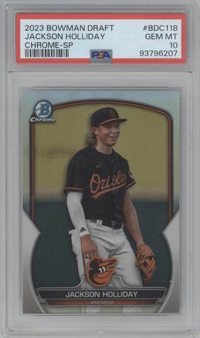 2023 Bowman Draft Jackson Holliday #BDC-118 Chrome Variation PSA 10