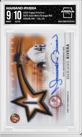 2022 Topps Pristine #SSAR-MR Mariano Rivera Slice Star Auto Relic Orange #/25