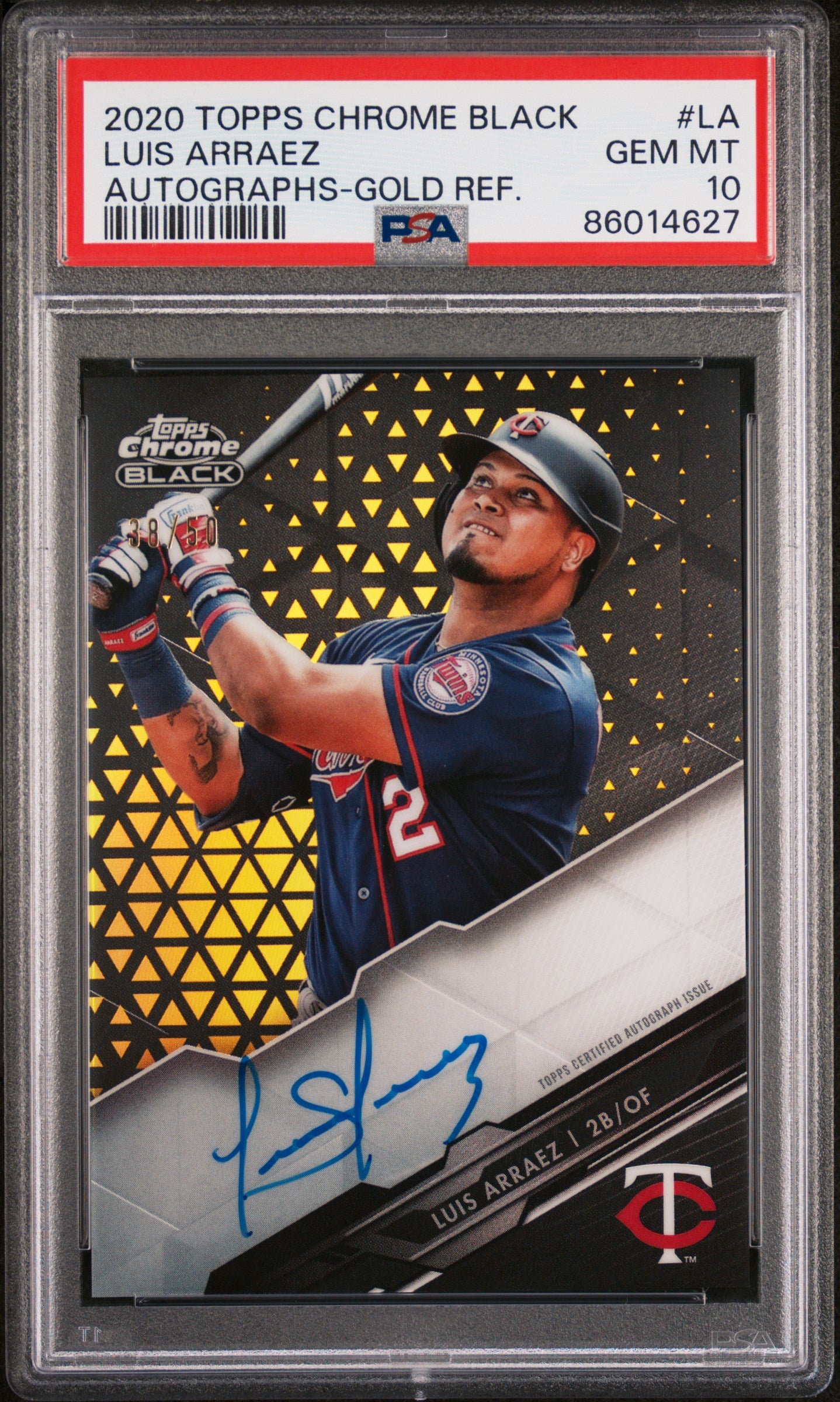 2020 Topps Chrome Black Autographs #LA Luis Arraez Gold PSA 10 #/150