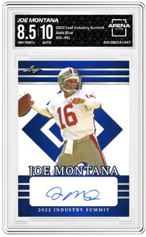 Joe Montana  #IS-JM1  2022 Leaf Industry Summit Auto Blue