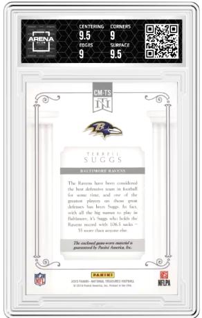 Terrell Suggs 2015 Panini National Treasures #CM-TS Relic #/10