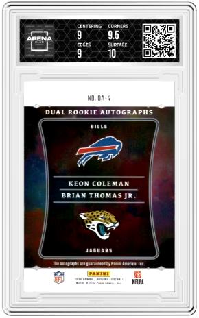 Keon Coleman - Brian Thomas Jr. 2024 Panini Origins #DA-4 Dual Rke Auto #/100