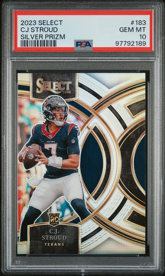 CJ Stroud 2023 Panini Select #183 Silver Prizm PSA 10