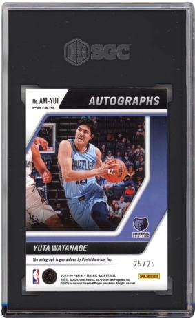 Yuta Watanabe 2023-24 Panini Mosaic #AM-YUT Autographs Mosaic White SGC 9.5