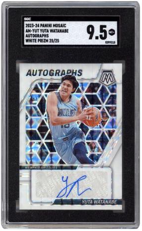 Yuta Watanabe 2023-24 Panini Mosaic #AM-YUT Autographs Mosaic White SGC 9.5