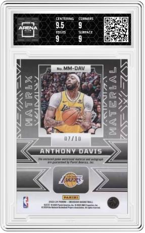 Anthony Davis 2014-15 Panini Spectra #MM-AD Millennial Relic Prizms Gold #/10