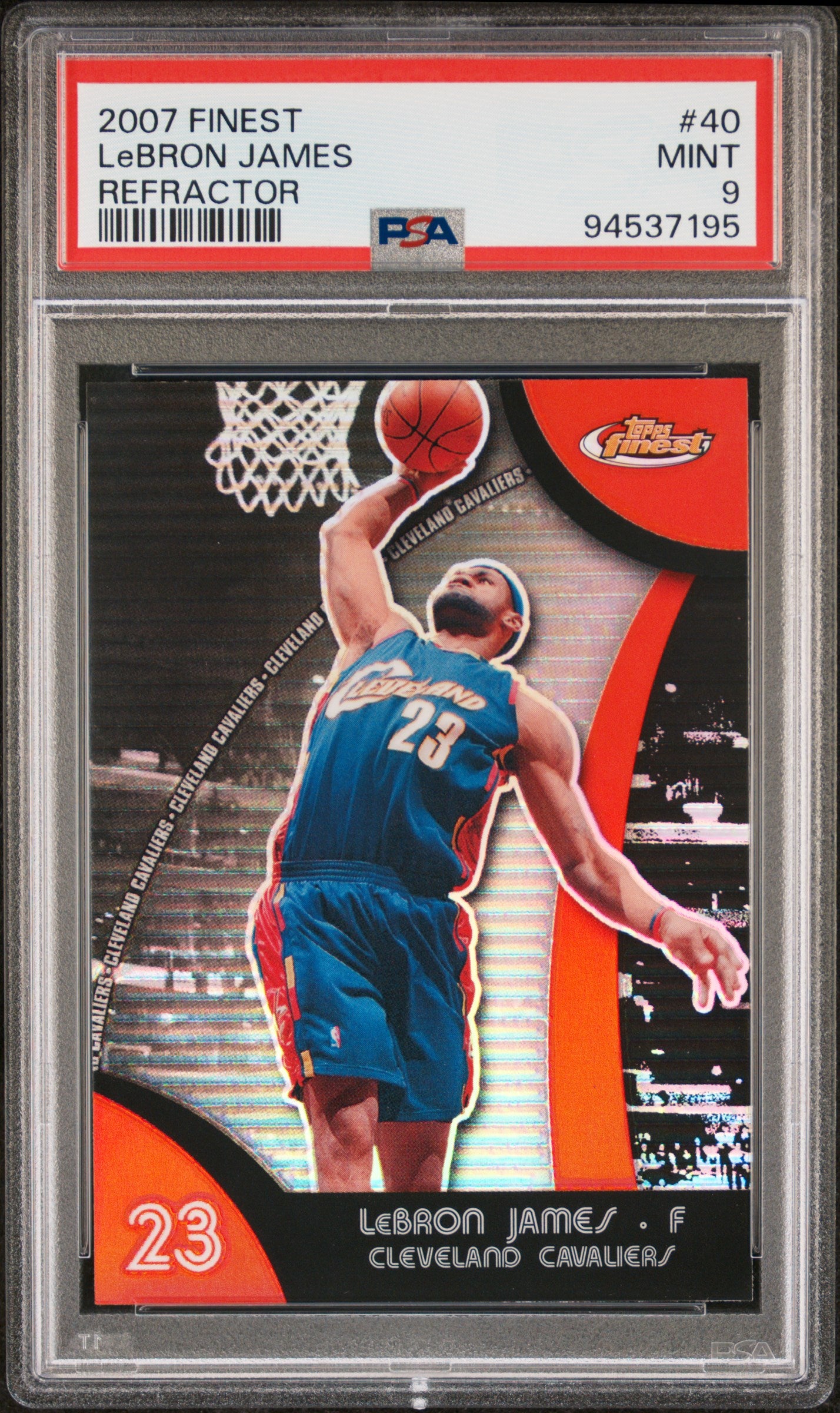 Lebron James 2007 Finest #40 Refractor PSA 9