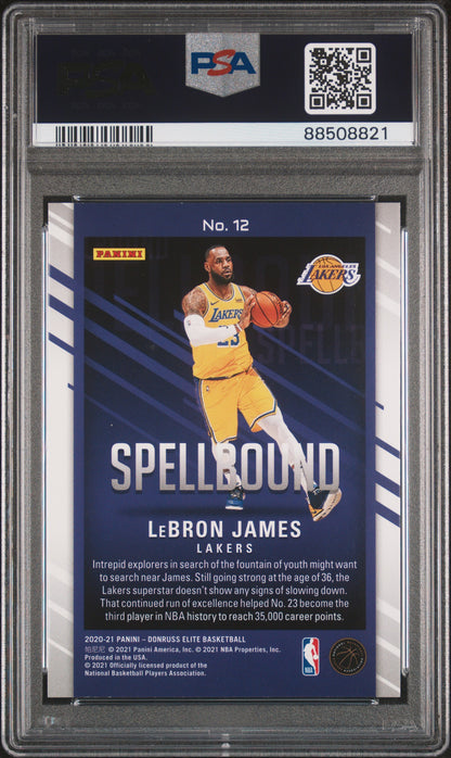 Lebron James 2020 Panini Donruss Elite Spellbound #12 Spellbound PSA 10