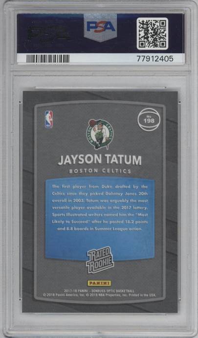 Jayson Tatum 2017-18 Donruss Optic #198 Red and Yellow