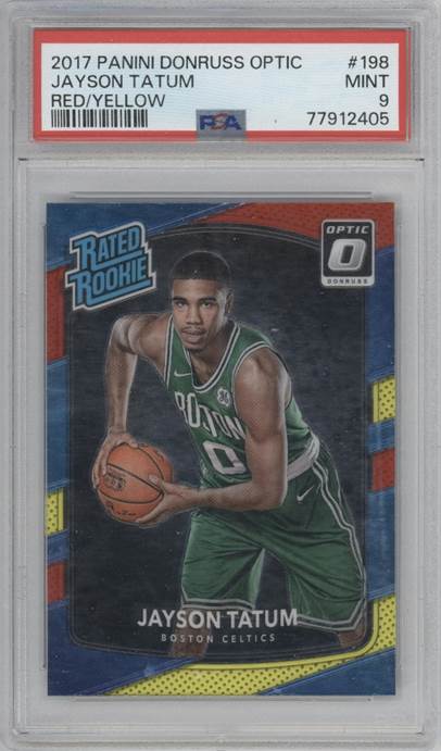 Jayson Tatum 2017-18 Donruss Optic #198 Red and Yellow