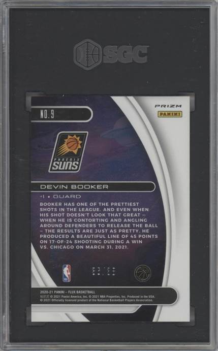 Devin Booker 2020-21 Panini Flux #9 Titan Veterans Purple Scope FOTL SGC 10 #/38