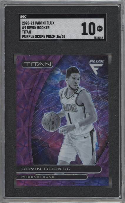 Devin Booker 2020-21 Panini Flux #9 Titan Veterans Purple Scope FOTL SGC 10 #/38