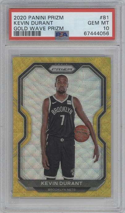 Kevin Durant 2020-21 Panini Prizm #81 Gold Wave Prizms PSA 10