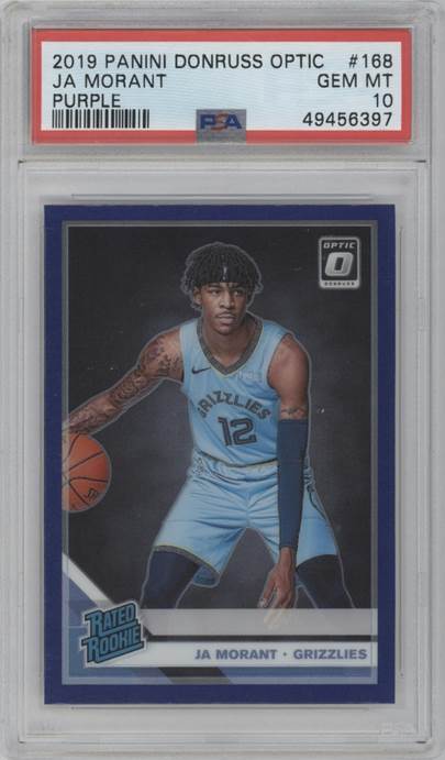 Ja Morant 2019 Panini Donruss Optic #168 Purple Rookie PSA 10