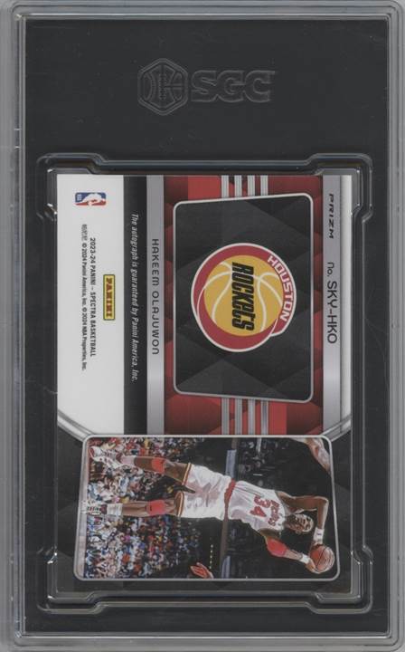 2023-24 Panini Spectra #SKY-HKO Hakeem Olajuwon Sky High Auto Int'l SGC 9 #/10