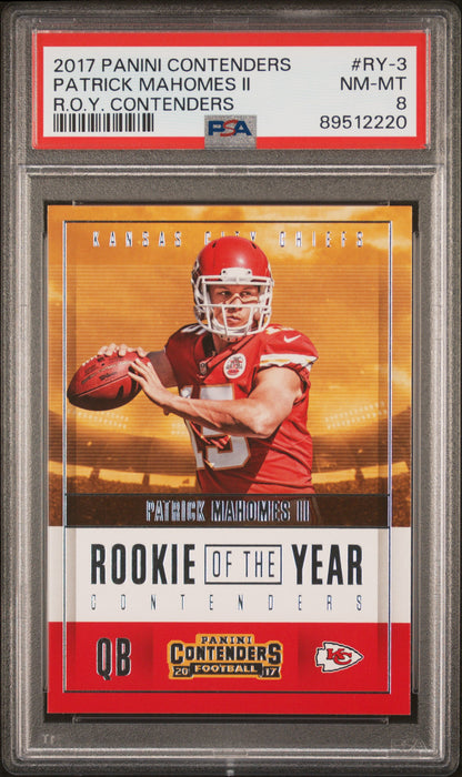 2017 Panini Contenders #RY-3 Patrick Mahomes II Rookie Contenders ROY